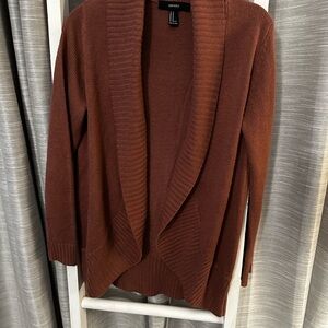 Forever 21 Rust Open Front Cardigan
